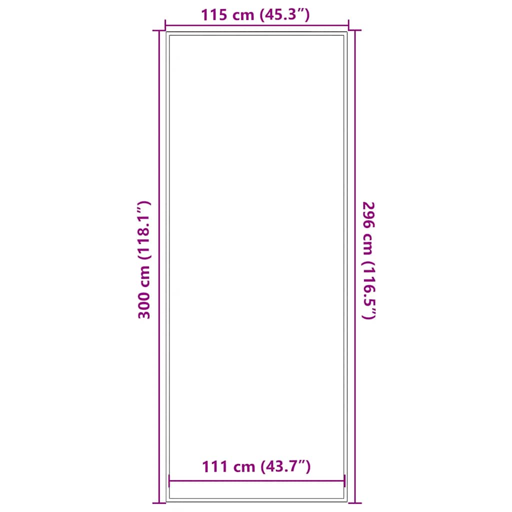 Doormat Black 115x300 cm