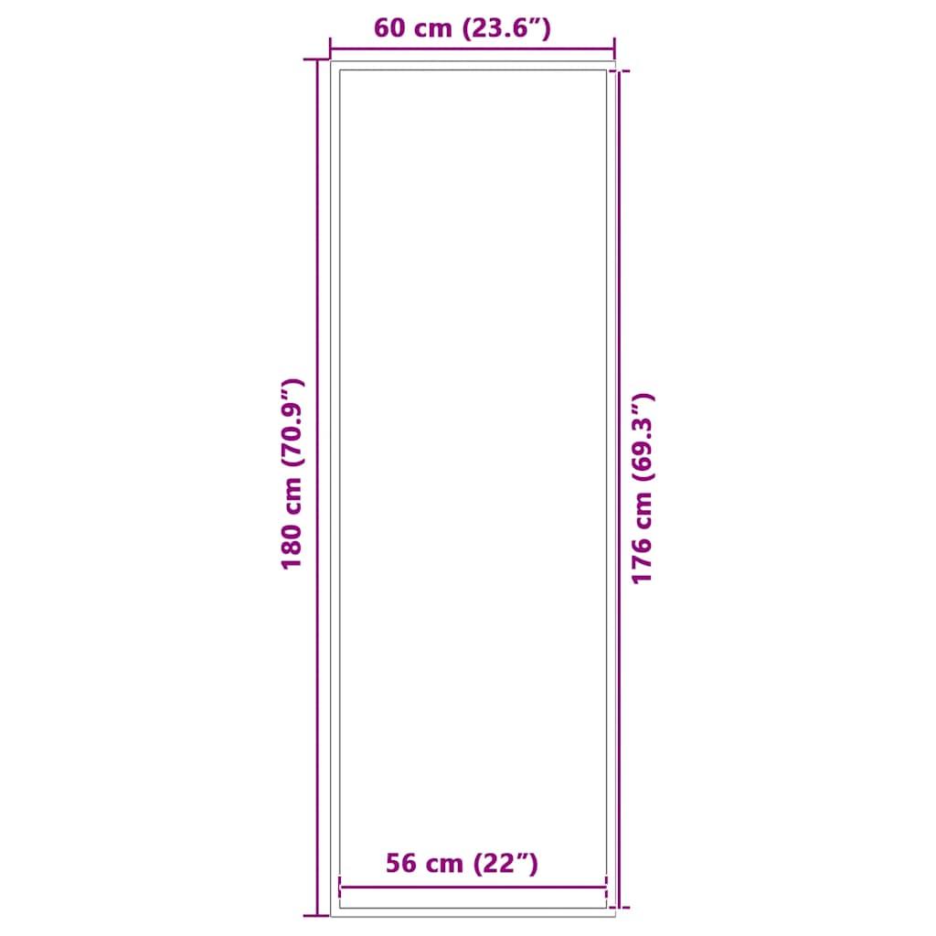 Doormat Grey 60x180 cm