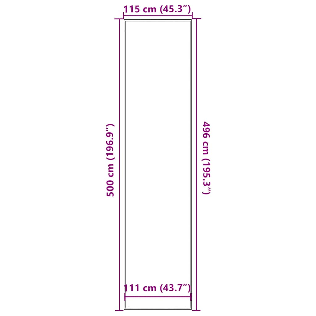 Doormat Grey 115x500 cm
