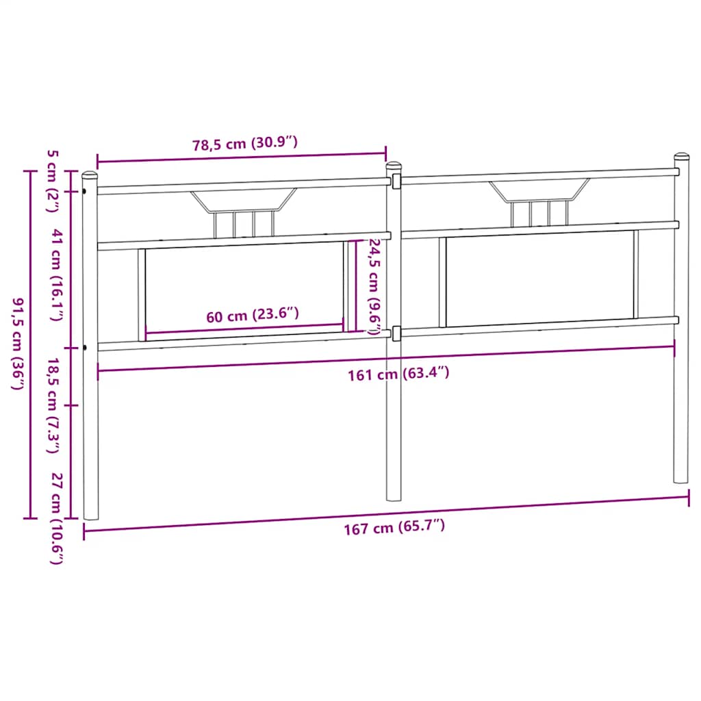 Replace Headboard Sonoma Oak 160 cm Engineered Wood and Steel