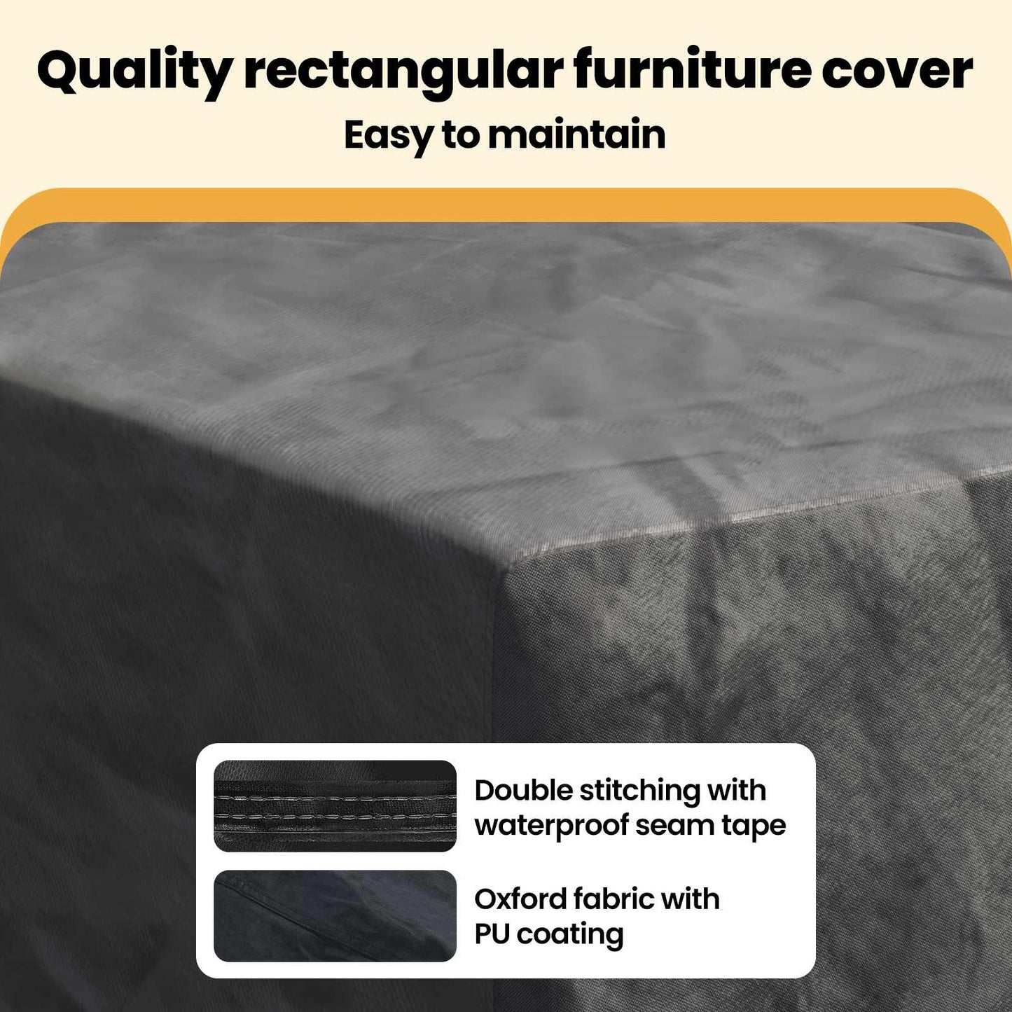 Furniture Cover Plain Black 270 x 180 x 90 cm 420D