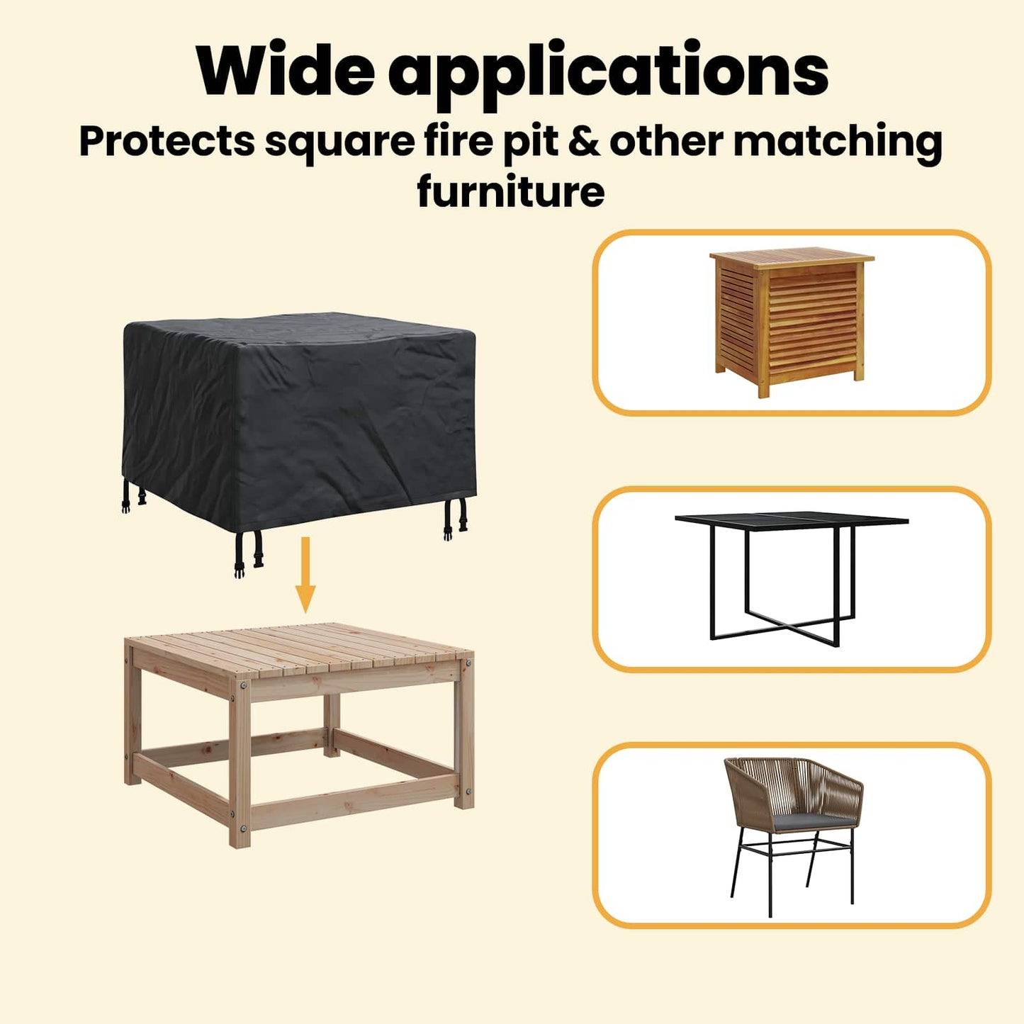 Furniture Cover Black 82 x 82 x 50 cm 210D Oxford Fabric
