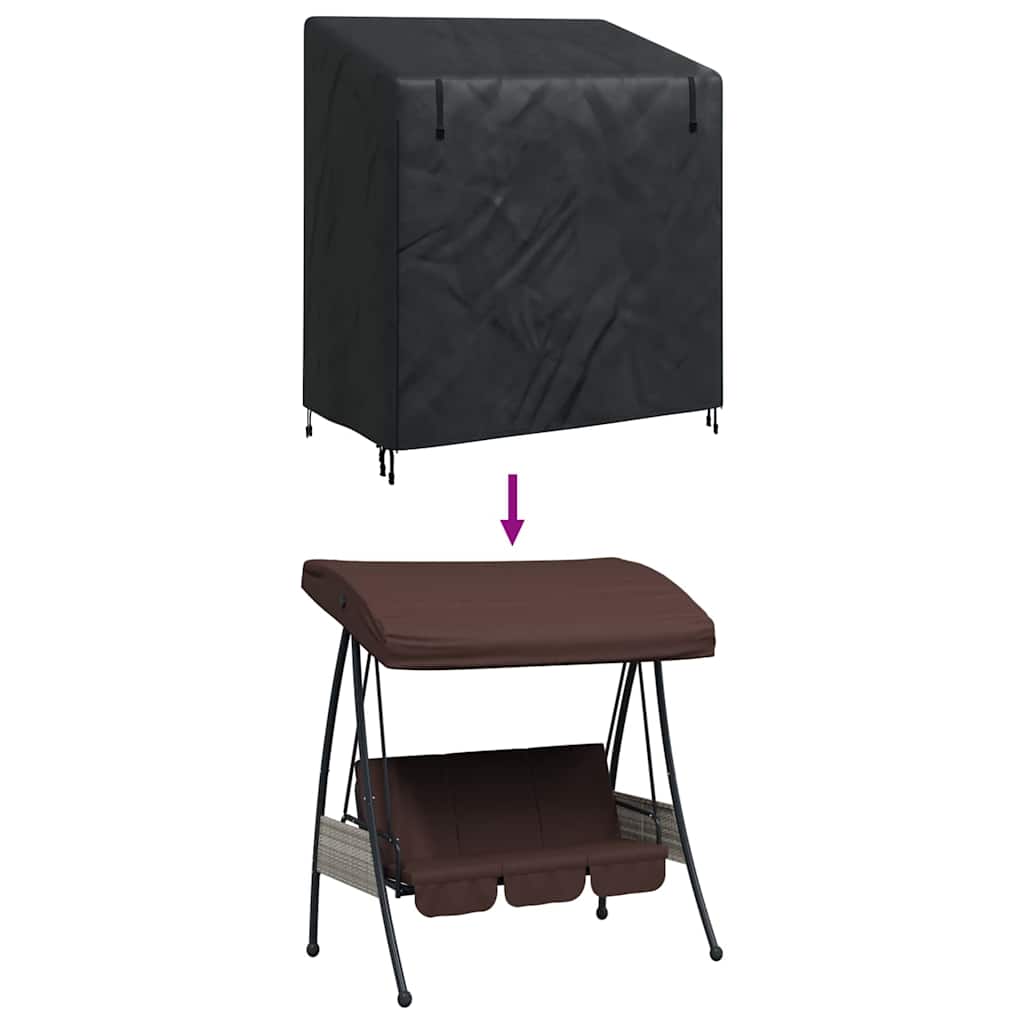 Outdoor Swing Cover Black 135 x 100 x 165 cm 600D Oxford Fbric