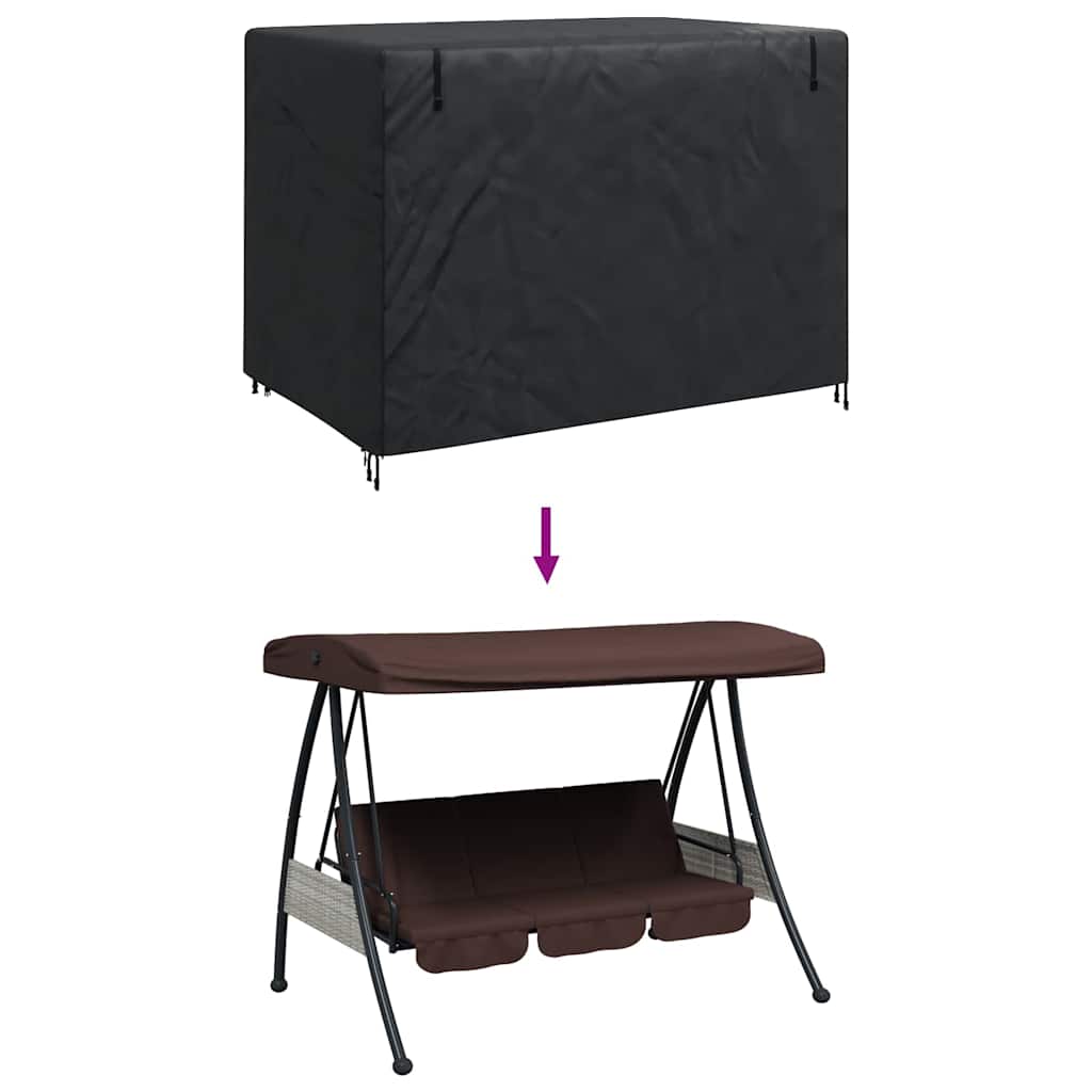 Outdoor Swing Cover Black 220 x 125 x 170 cm 600D Oxford Fbric