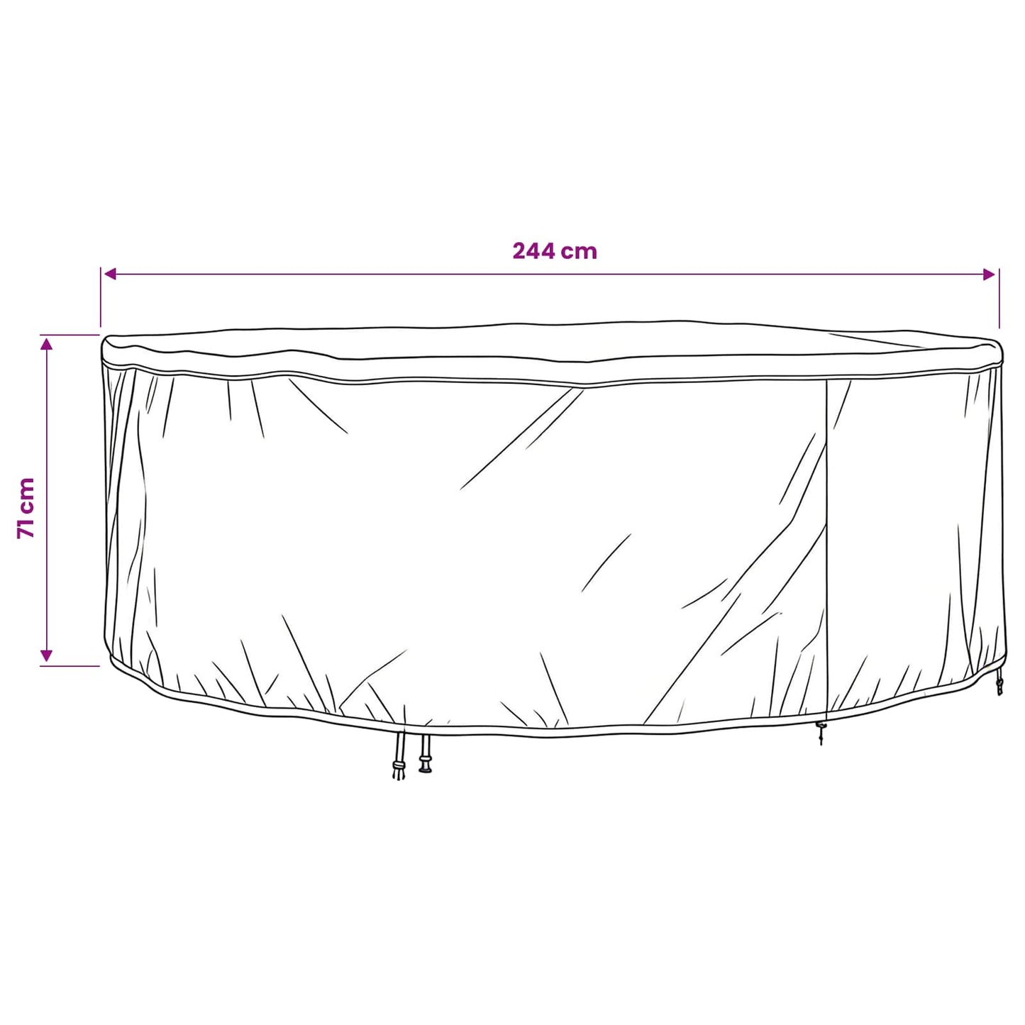 Furniture Cover Black 244 x 244 x 71 cm 600D Oxford Fabric