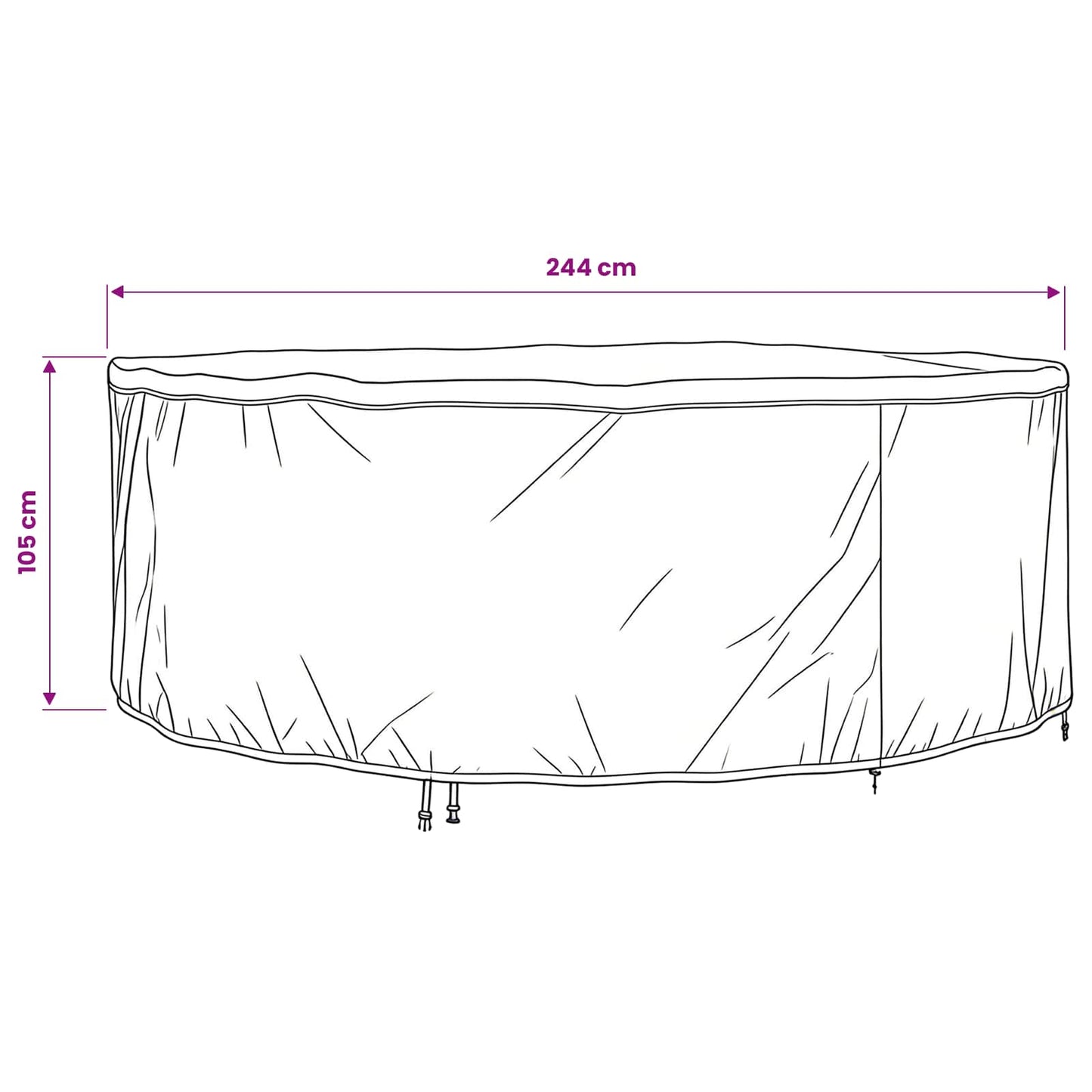 Furniture Cover Black 244 x 244 x 105 cm 210D Oxford Fabric