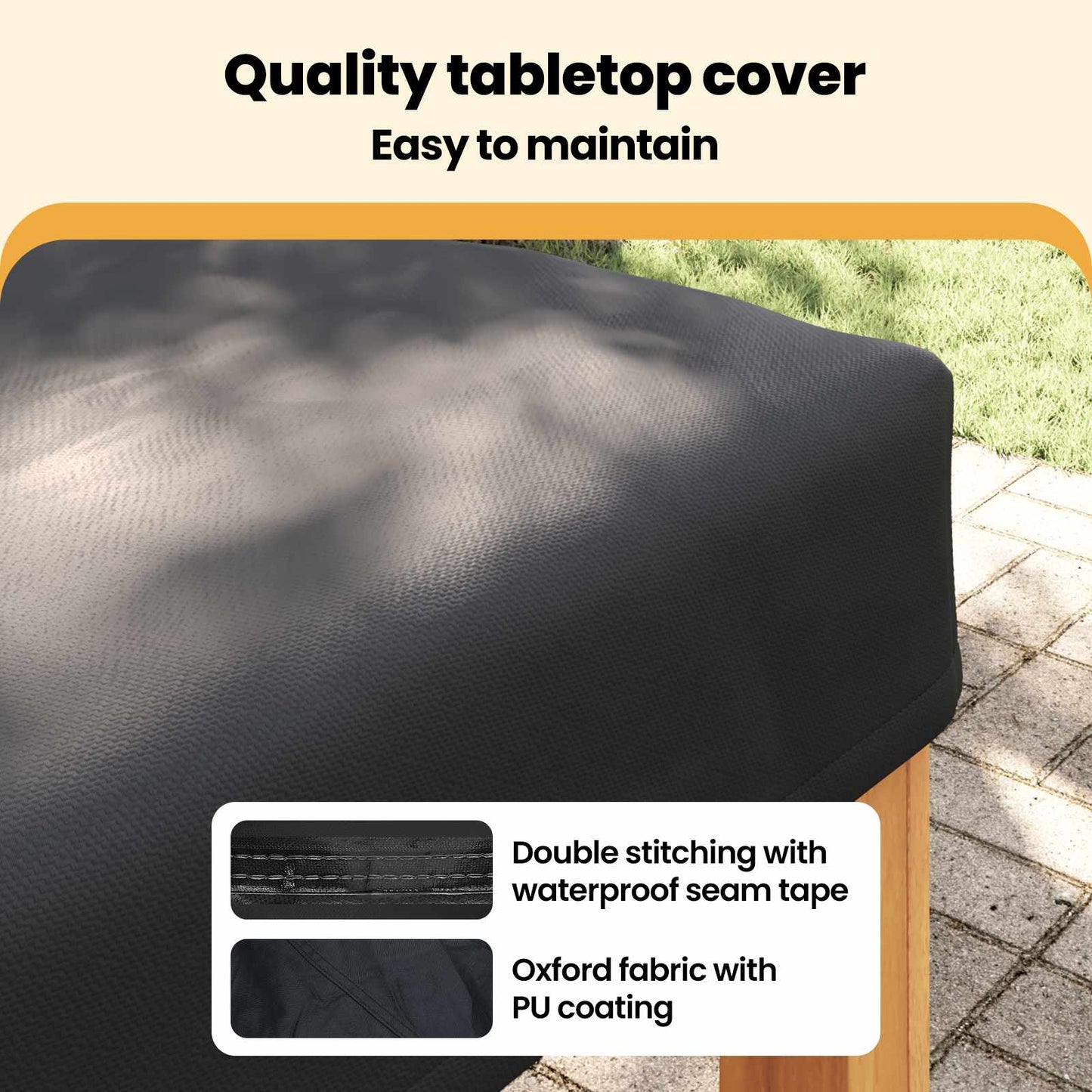 Table Cover Plain Black 102 x 102 x 15 cm Fabric