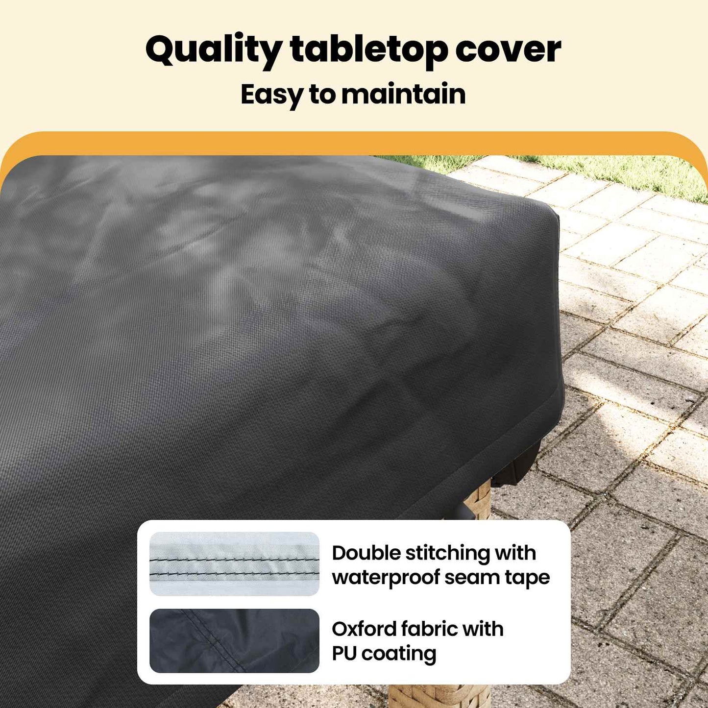 Table Cover Plain Black 202 x 102 x 15 cm Fabric