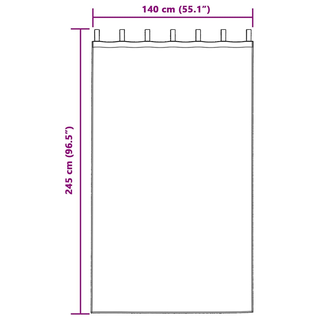 Blackout Curtains with Rings 2 pcs Pure White 245 x 140 cm