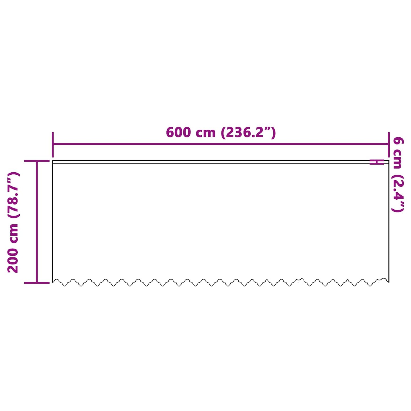 Lace Curtain with Curtains Floral White 200 x 600 cm Polyester