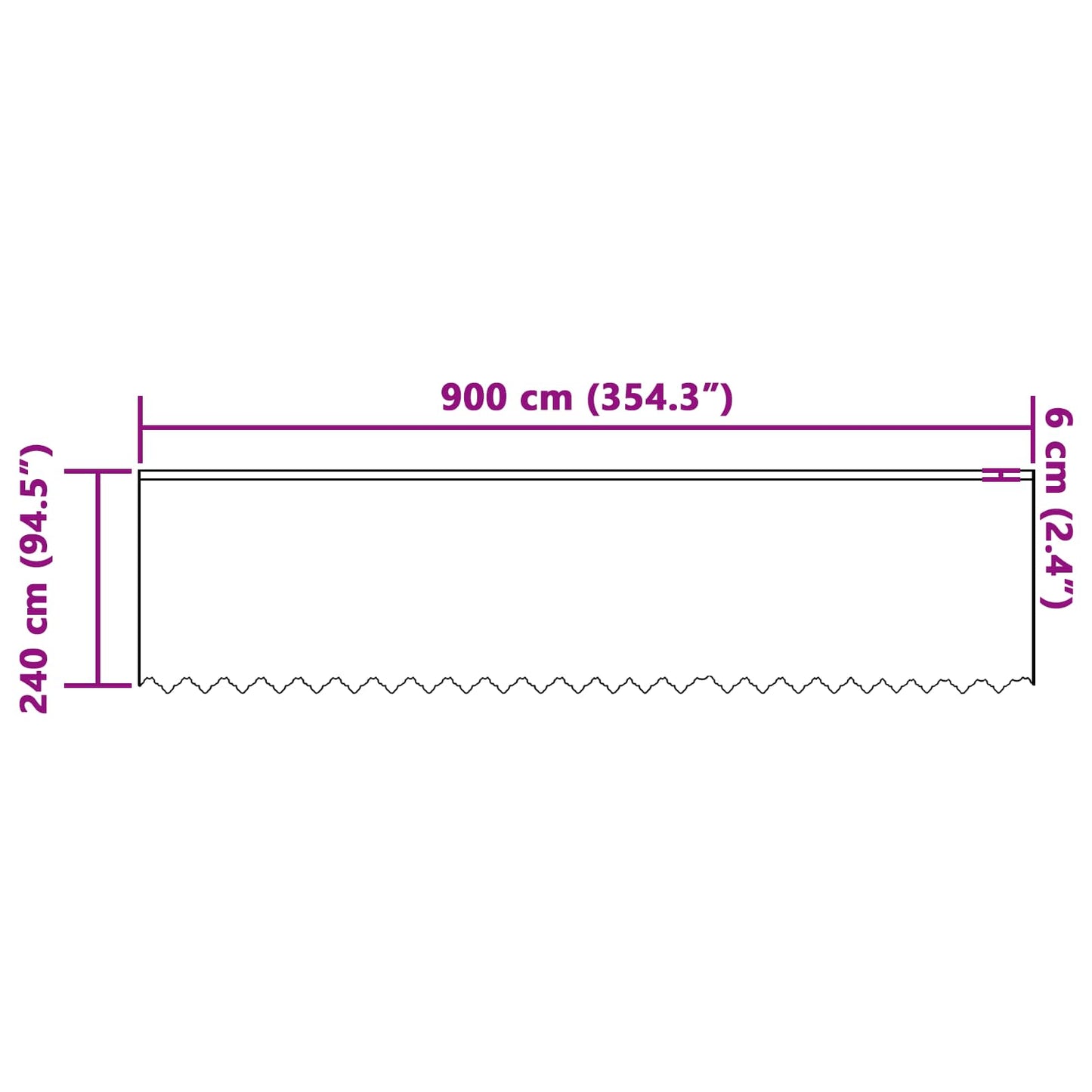 Lace Curtain with Curtains White 900 x 240 cm Polyester