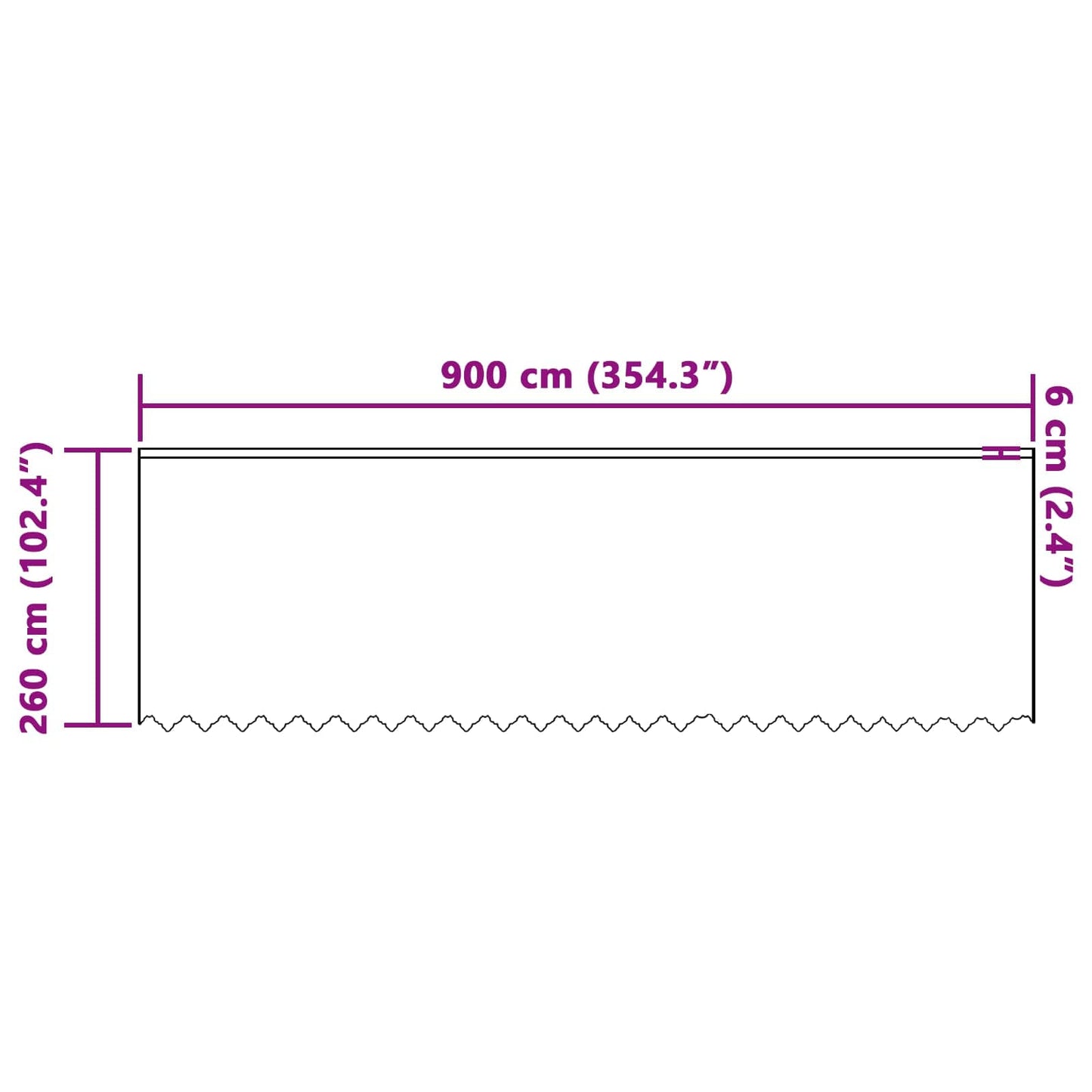 Lace Curtain with Curtains Floral White 260 x 900 cm Polyester