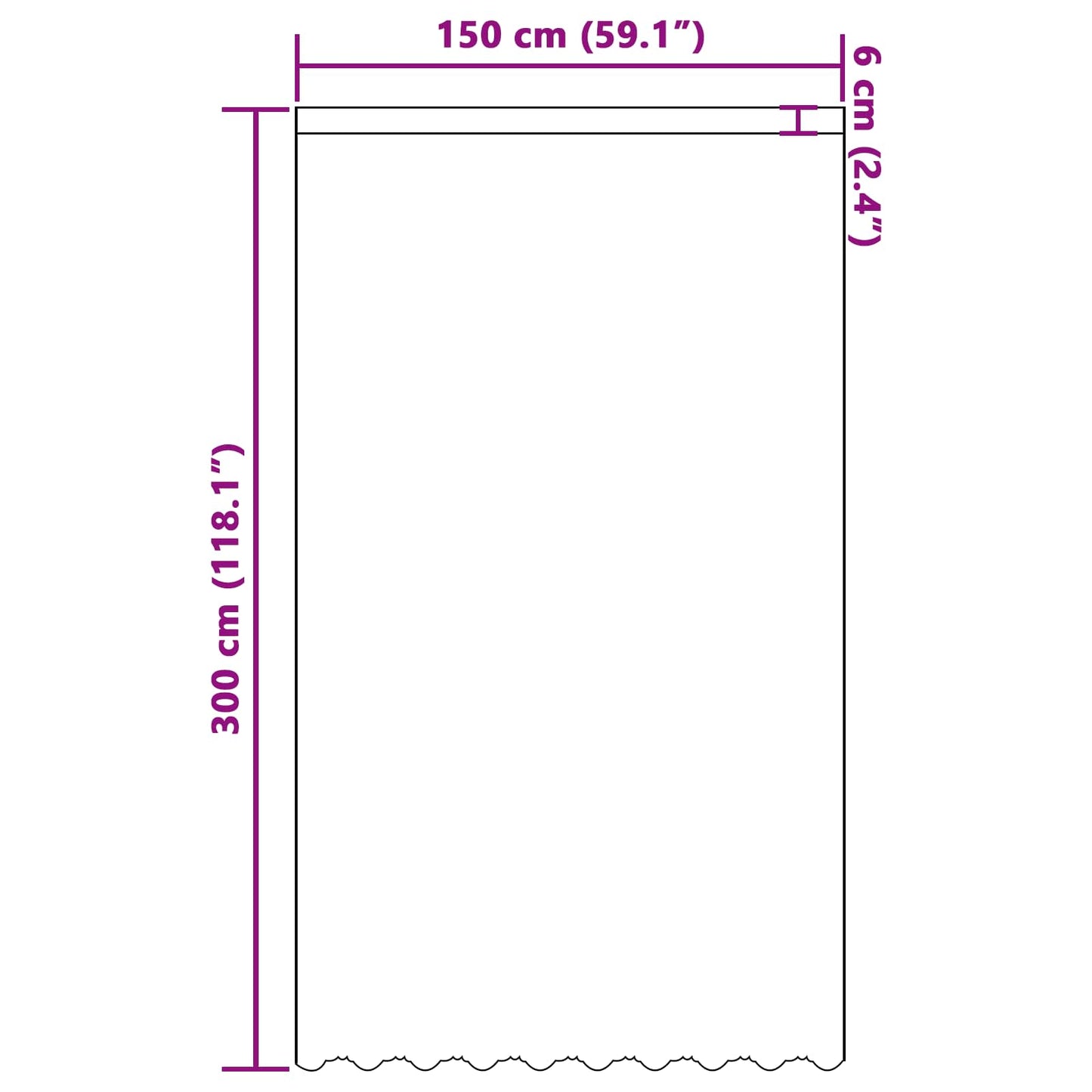 Lace Curtain with Curtains Floral White 300 x 150 cm Polyester