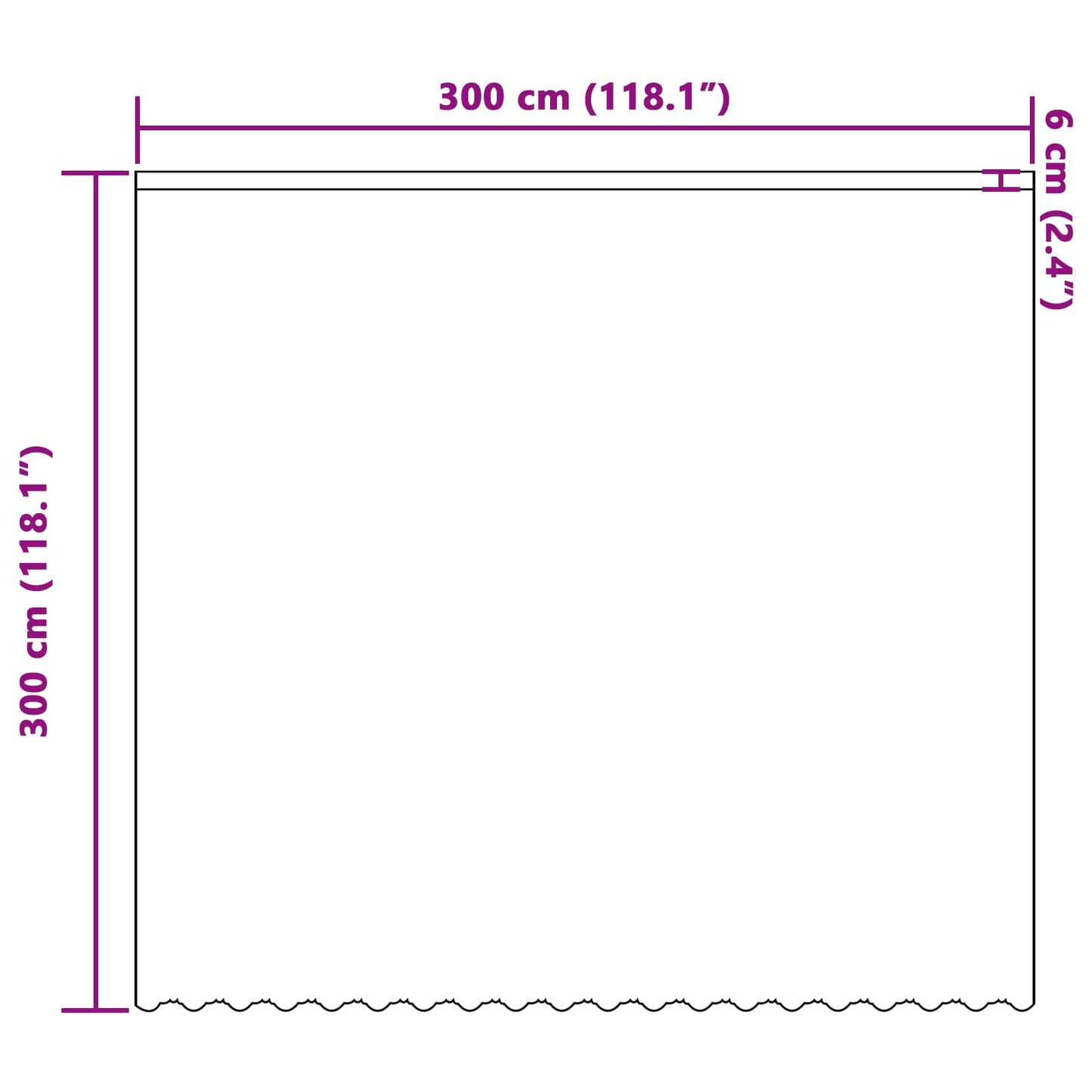 Lace Curtain with Curtains Floral White 300 x 300 cm Polyester