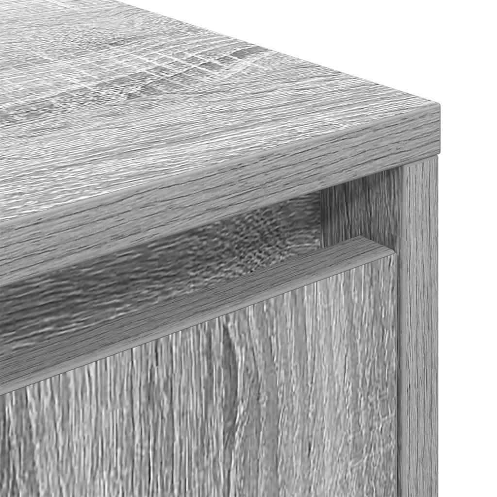 Bedside Cabinet with LED Lights Grey Sonoma 38x34x65 cm