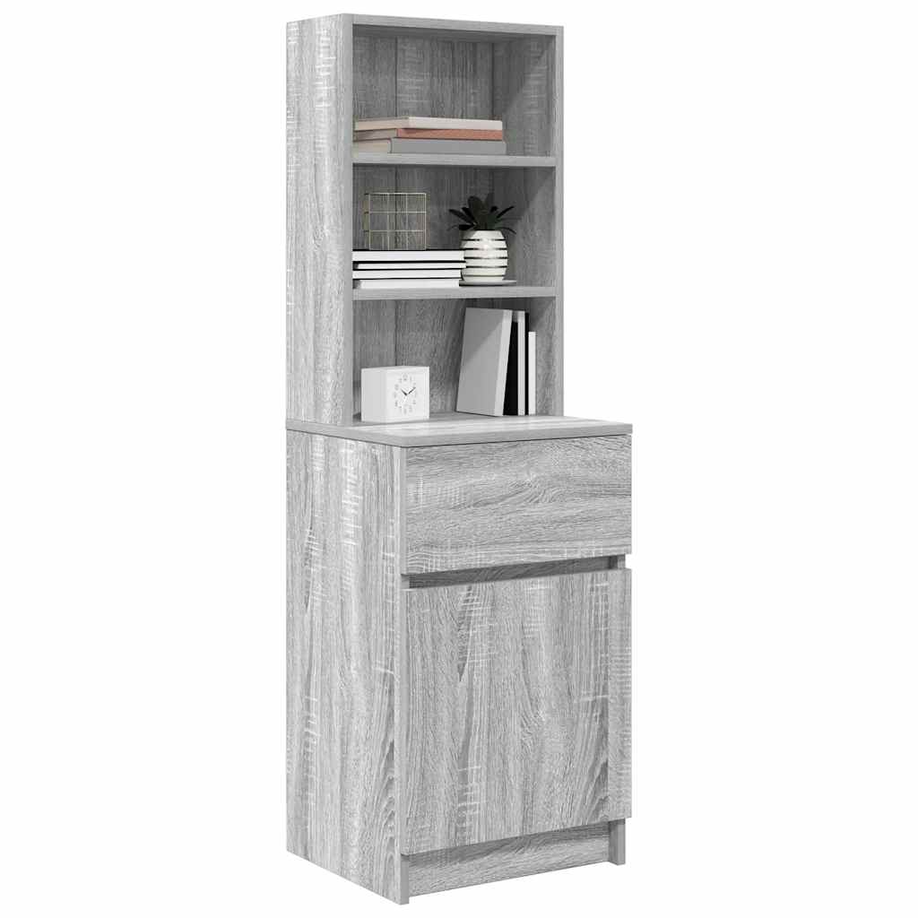 Bedside Cabinet Grey Sonoma 39x35x125 cm Engineered Wood