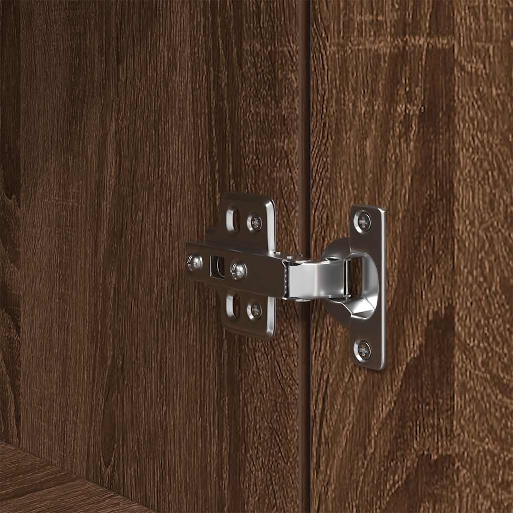 vidaXL Bedside Cabinet Brown Oak 39x35x125 cm Engineered Wood