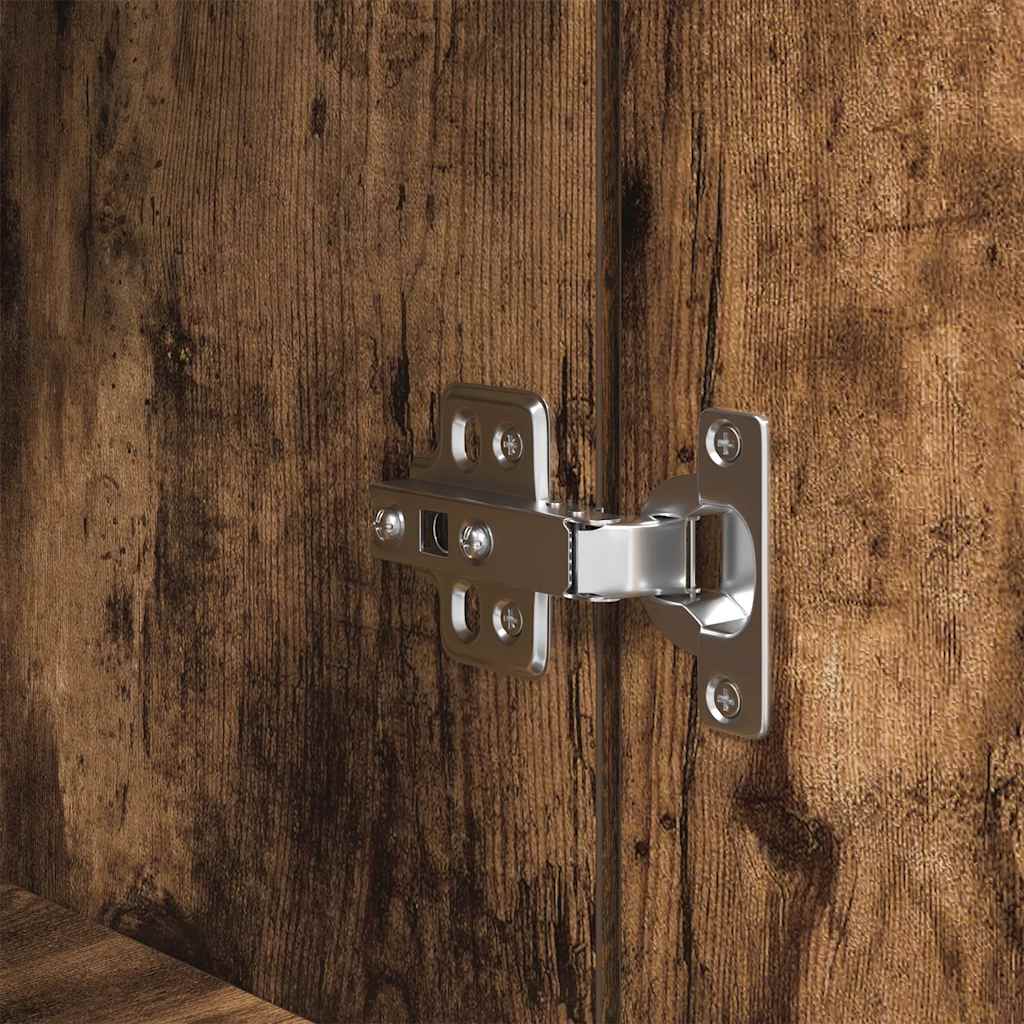 vidaXL Bedside Cabinet Smoked Oak 39x35x65 cm Engineered Wood