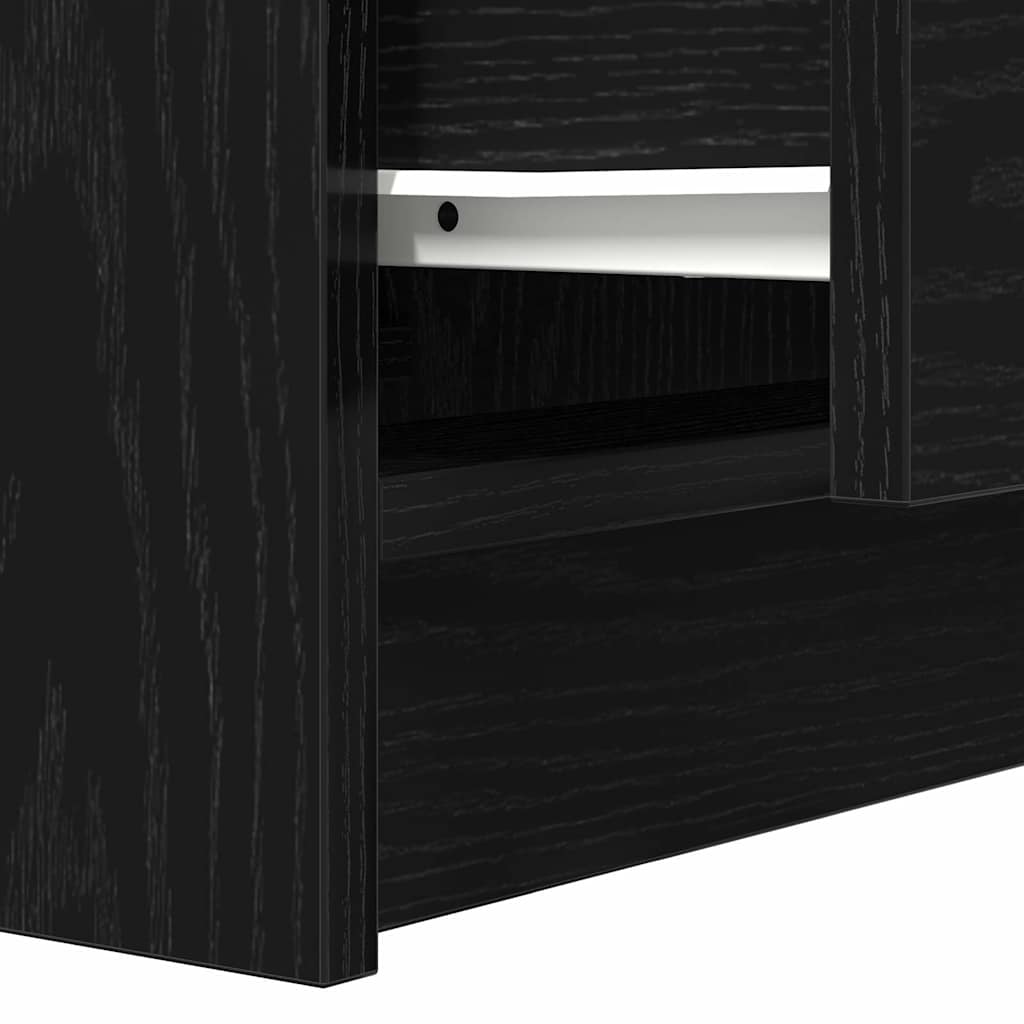 vidaXL Bedside Cabinets with 2 Drawers 2 pcs Black 38x34x80 cm