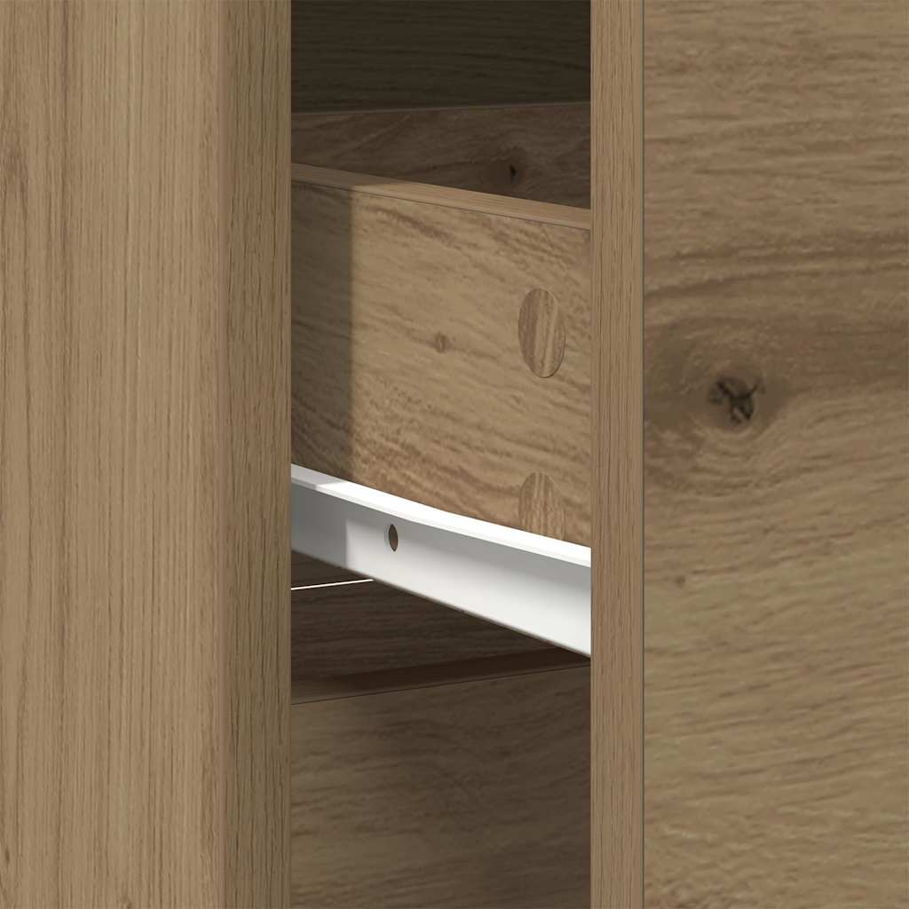 Sideboard with Drawer Artisan Oak 80x34x76 cm Engineered Wood