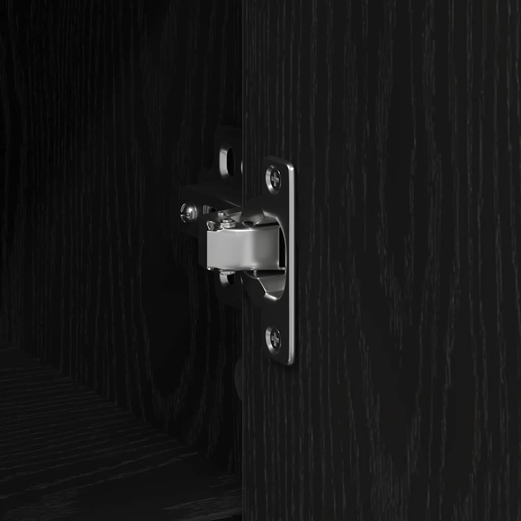 Sideboard with Drawer Black Oak 101x35x76 cm Engineered Wood