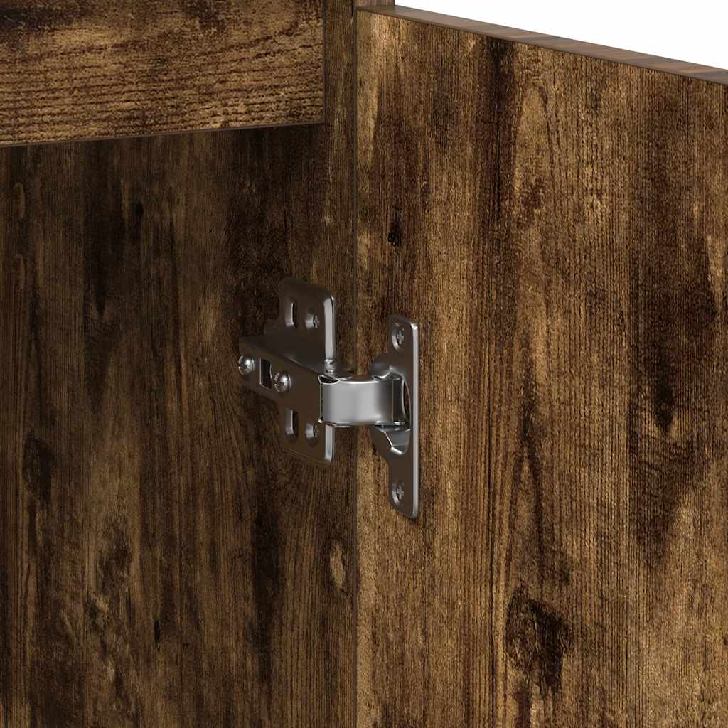 Sideboard with Drawer Smoked Oak 71x35x65 cm Engineered Wood