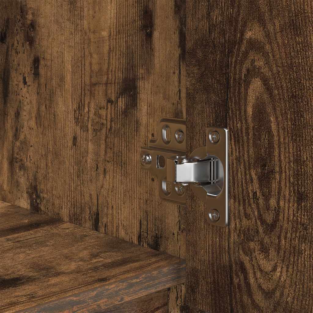 Cabinet with Drawer Smoked Oak 55,5x34x119,5 cm Engineered Wood