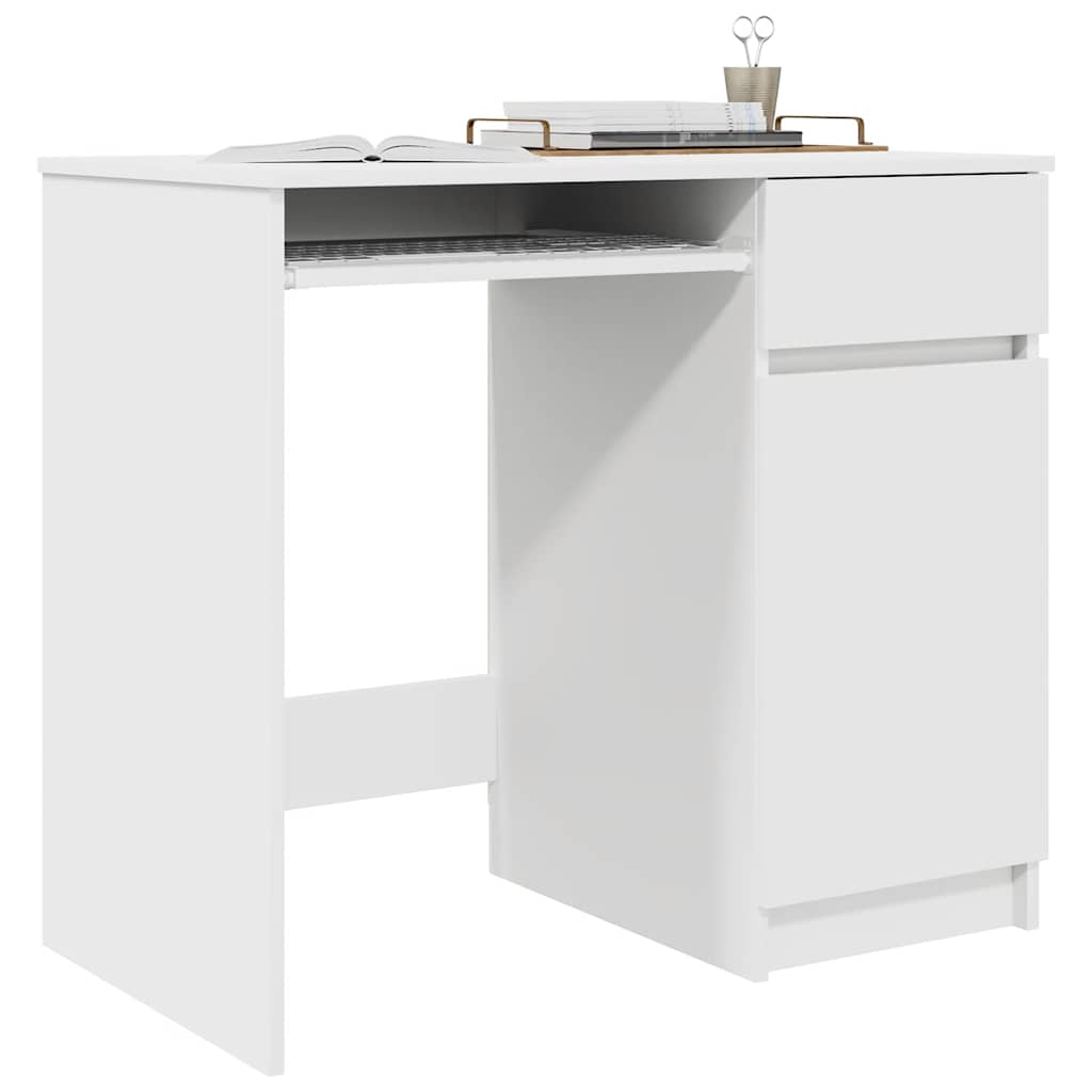 Desk White 86x49x76 cm Engineered Wood