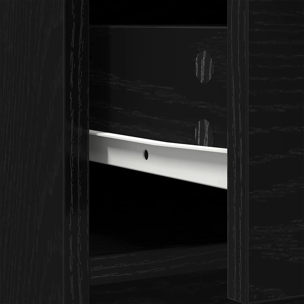 Sideboard with Drawers and Doors Black Oak 70,5x34x74,5 cm