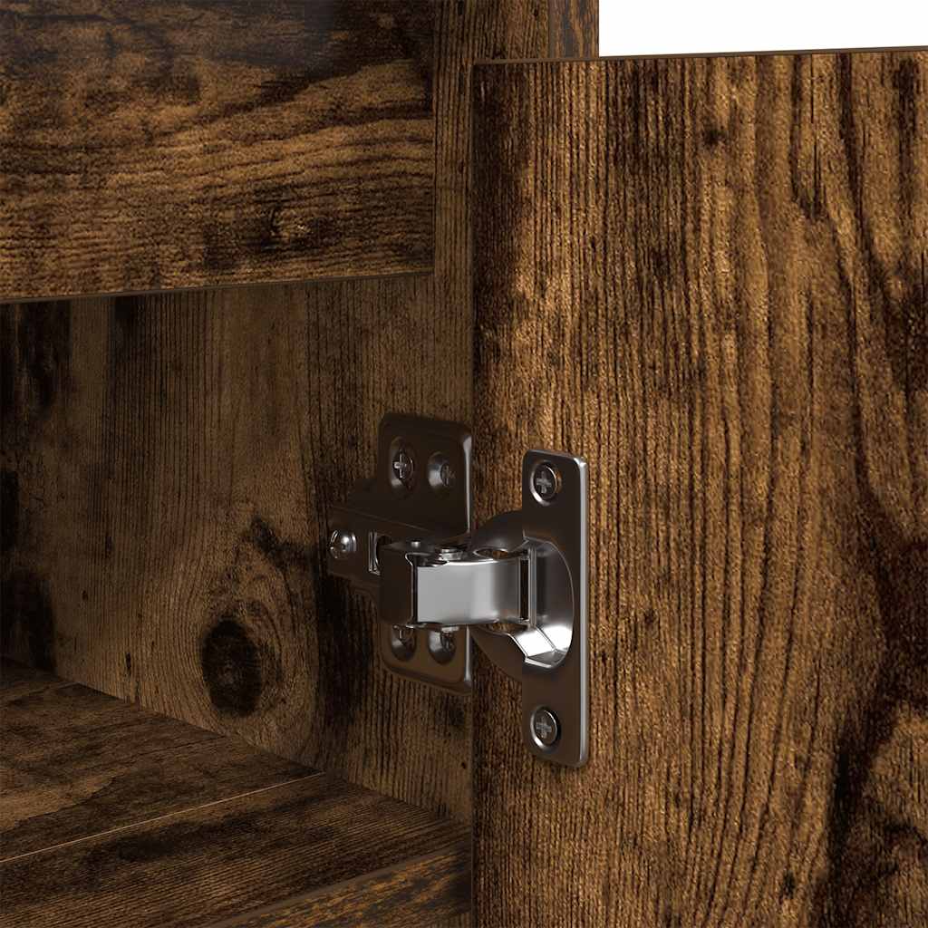Shoe Cabinet Smoked Oak 29,5x34x76 cm Engineered Wood