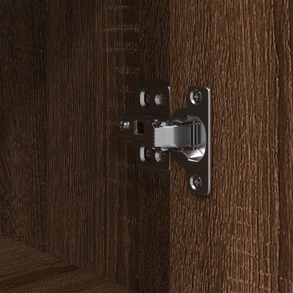 Bathroom Cabinet with Shelves Brown Oak 76,5x35x95 cm