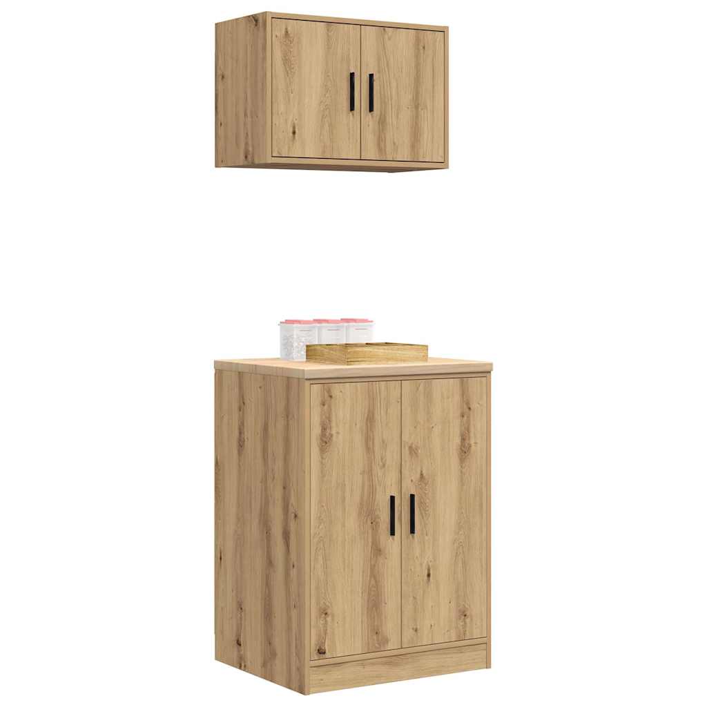 Garage Cabinets 2 pcs Artisan Oak Engineered Wood