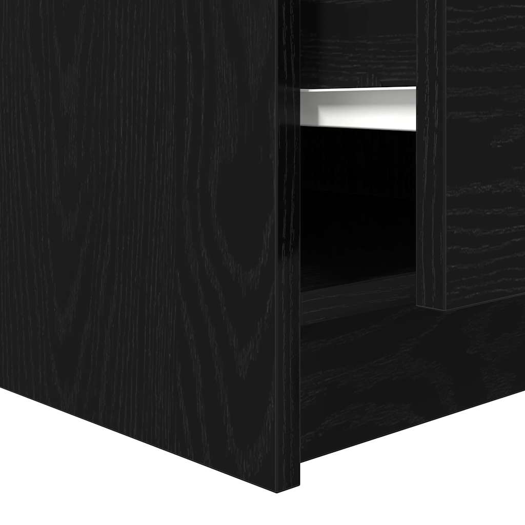 Coffee Table with Drawers Black Oak 70,5x70x40 cm