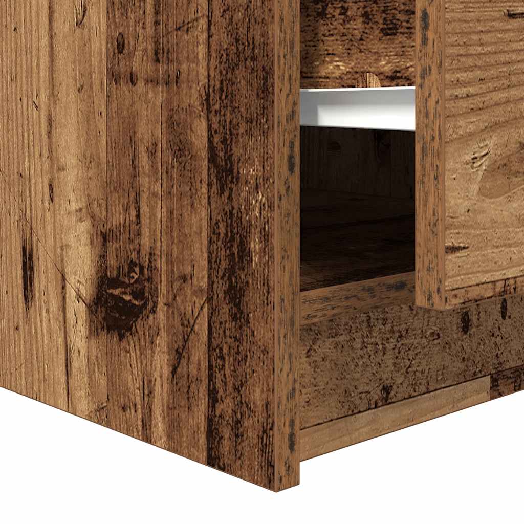 Coffee Table with Drawers Old Wood 70.5x70x40 cm