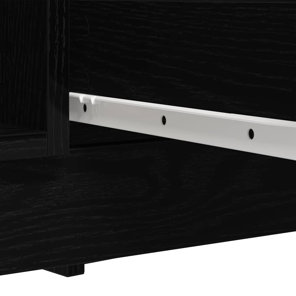 Sideboard with Drawers Black Oak 100,5x35x76 cm Engineered Wood