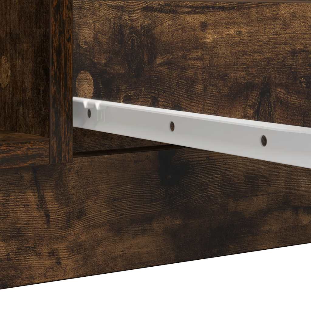 Sideboard with Drawers Smoked Oak 100,5x35x76 cm Engineered Wood