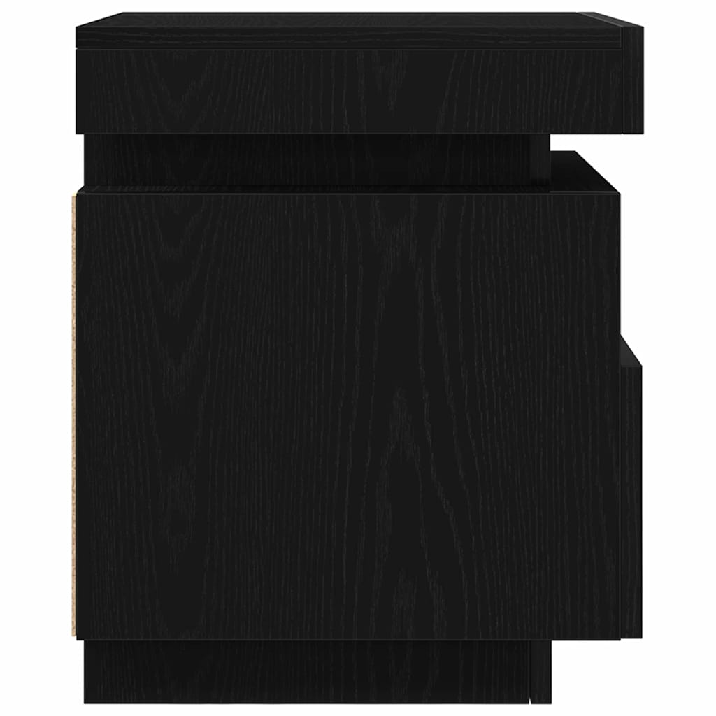 Bedside Cabinet with Drawer 2 pcs Black Oak 40 x 39 x 48.5 cm