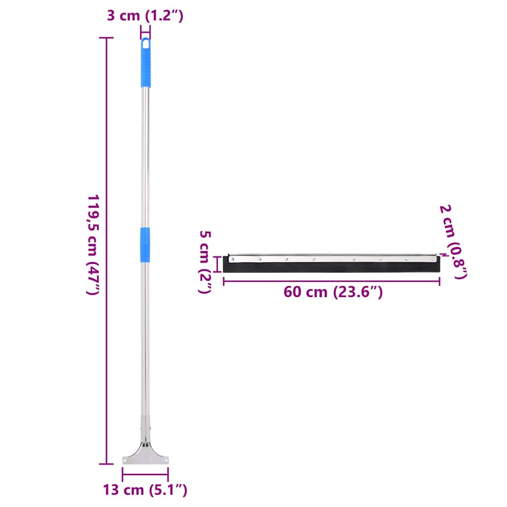 Floor Squeegee 60x122,5 cm Steel and Rubber