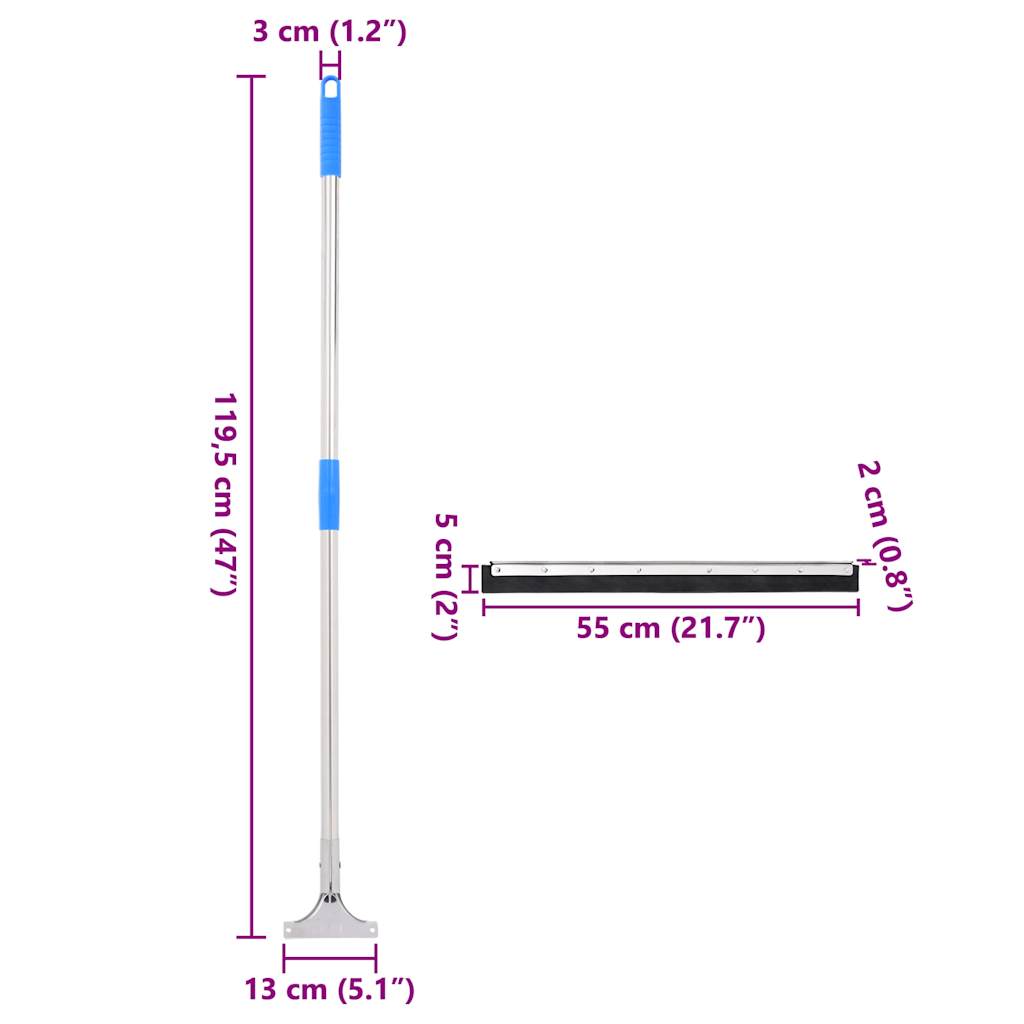 Floor Squeegees 5 pcs 55x122,5 cm Steel and Rubber