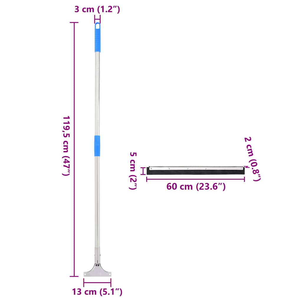 Floor Squeegees 5 pcs 60x122,5 cm Steel and Rubber