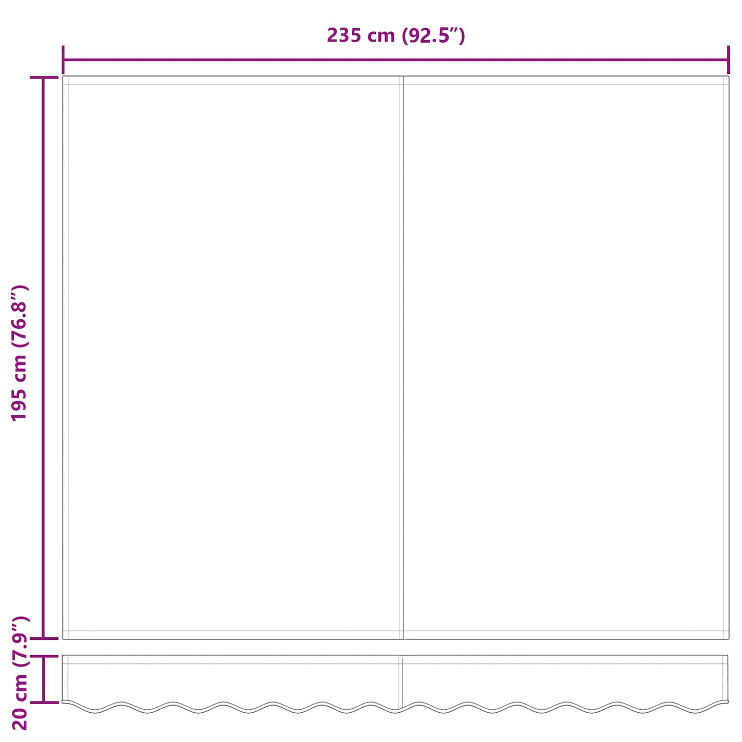 Awning Replacement Fabric Brown 235 x 195 cm Polyester