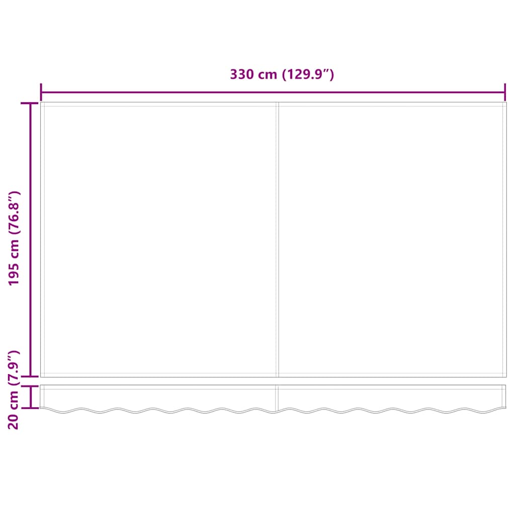 Awning Replacement Fabric Beige 330 x 195 cm Polyester