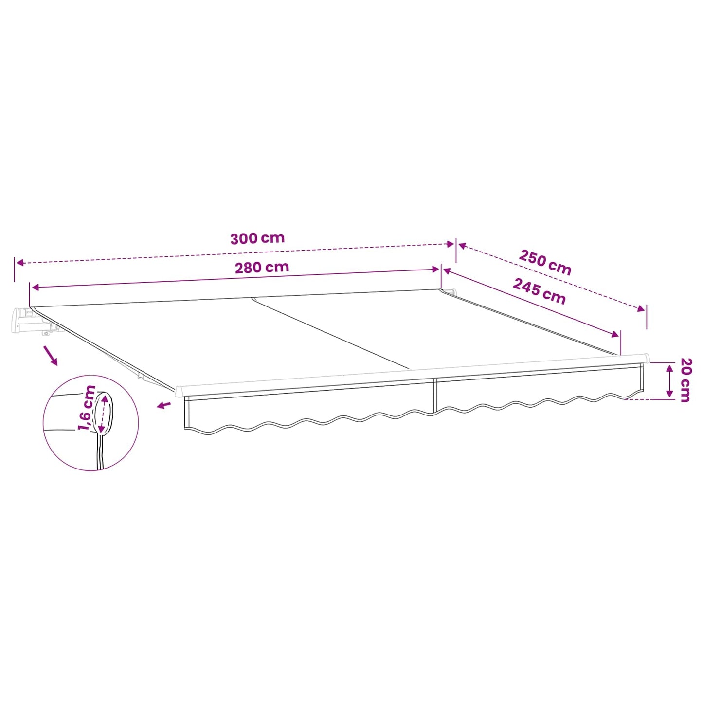 Awning Replacement Fabric Light Grey 280 x 245 cm Polyester
