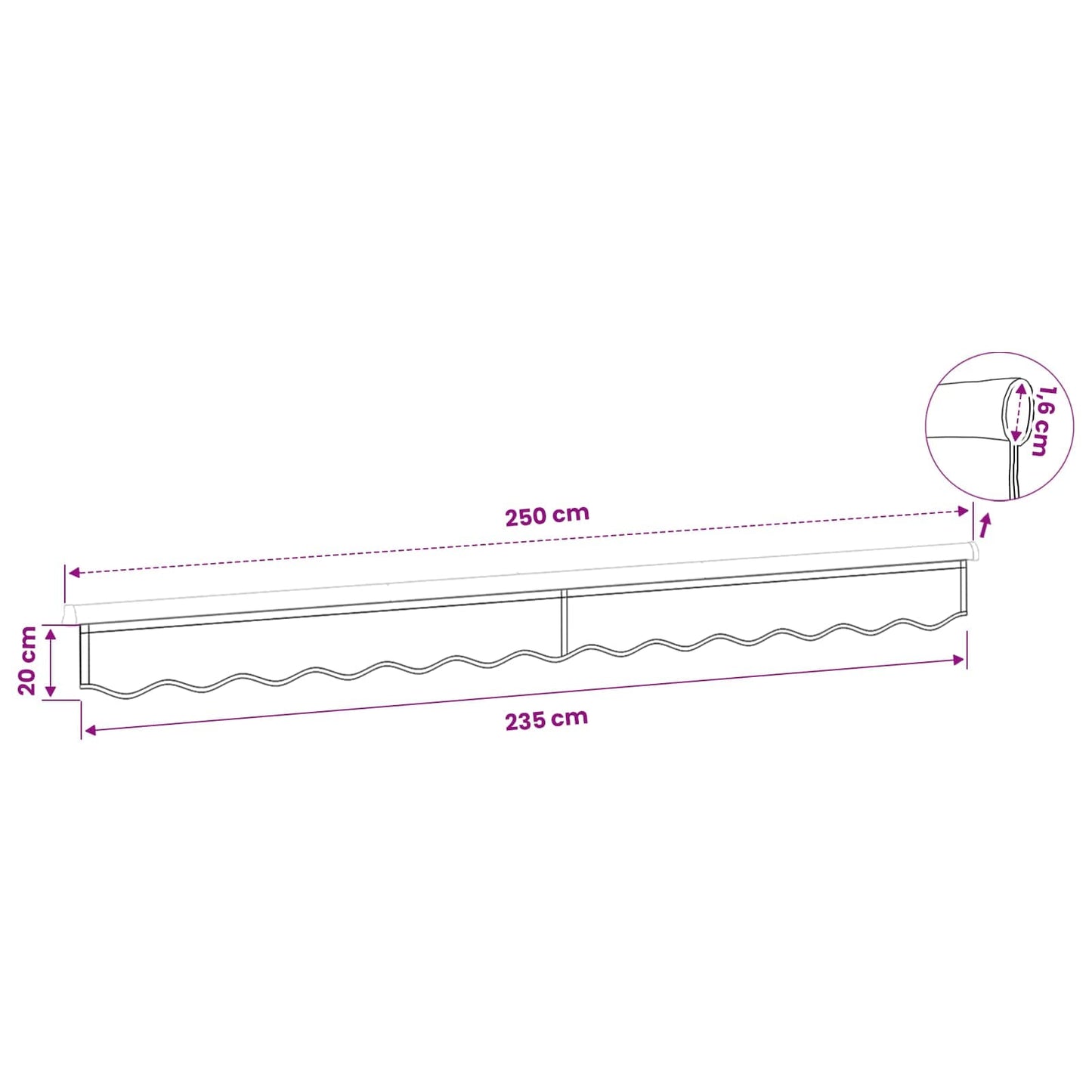 Awning Valance Replacement Beige 230 x 20 cm Polyester