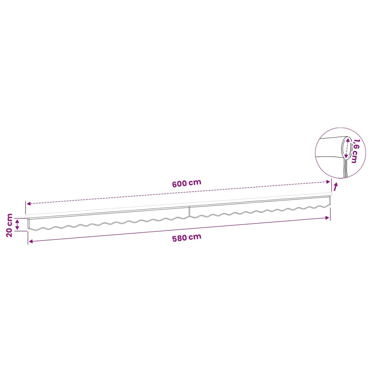 Awning Valance Replacement for 6 m Beige Polyester