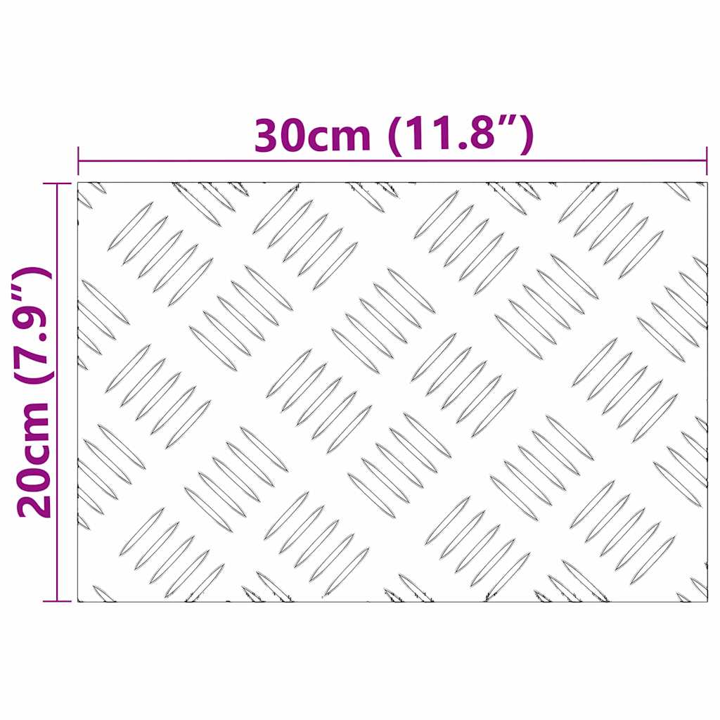 Stair Tread Rectangular 4 pcs Silver 30 x 20 cm Aluminium