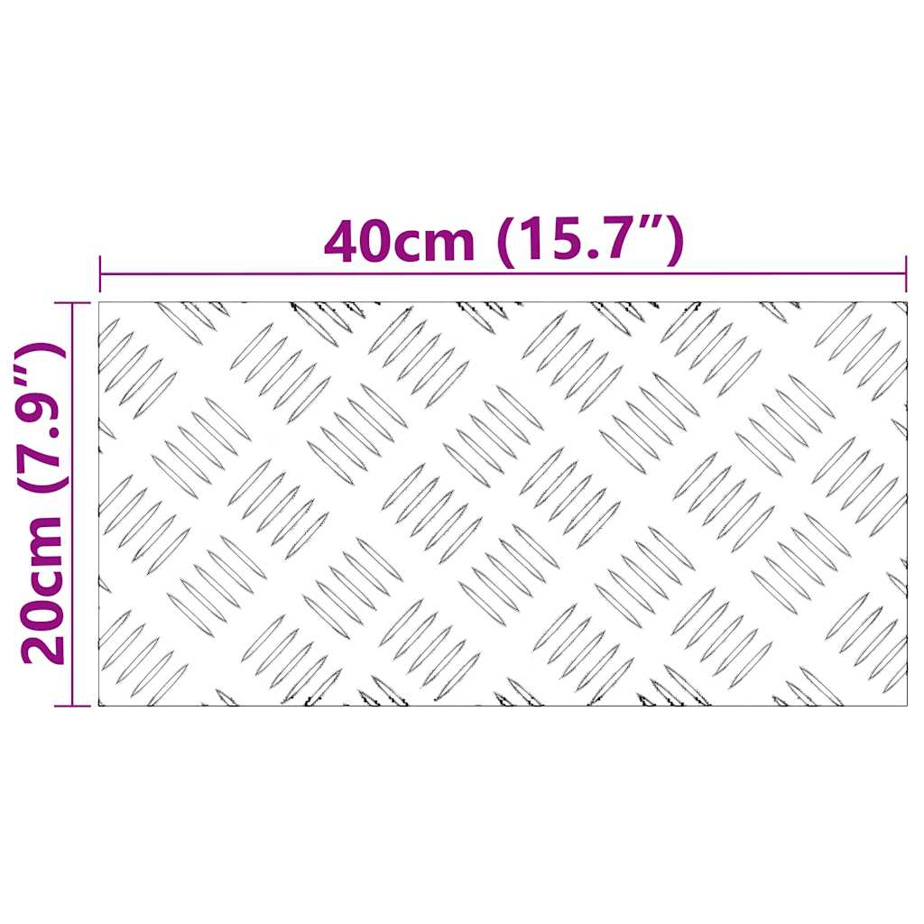 Stair Tread Rectangular 4 pcs Silver 40 x 20 cm Aluminium