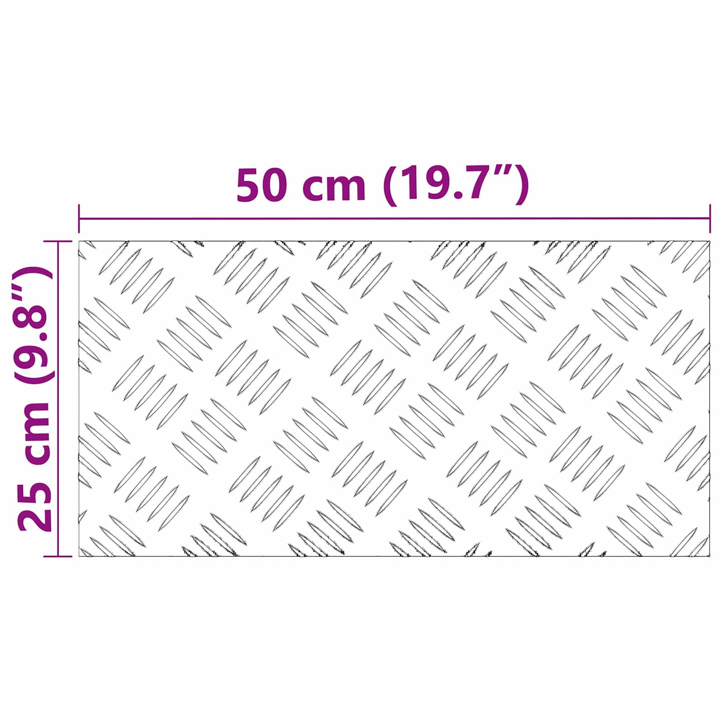 Stair Tread Rectangular 4 pcs Silver 50 x 25 cm Aluminium