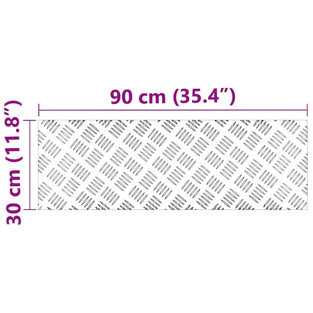 Stair Tread Rectangular 4 pcs Silver 90 x 30 cm Aluminium