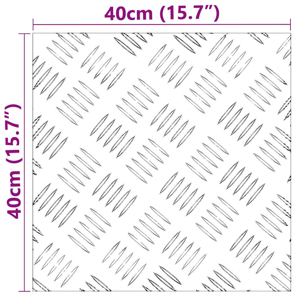 Stair Tread Square 4 pcs Silver 40 x 40 cm Aluminium